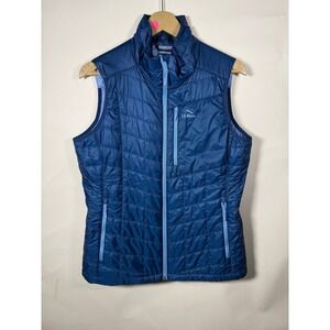LL Bean Men Blue Quilted Puffer Vest Lightweight Full Zip Outdoor Size M Regular
